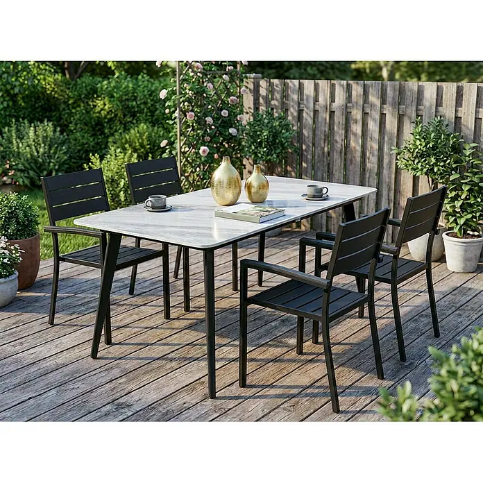 Esstisch RODALLO in Grau/Schwarz - (W) 90 x (H) 75 x - L
