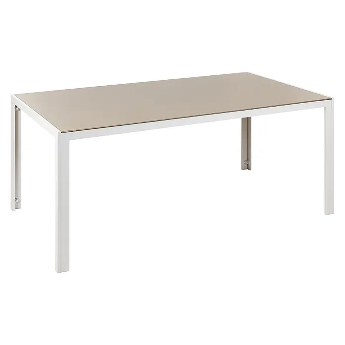 7-tlg Gartentisch Set CATANIA in Beige/Weiß - 