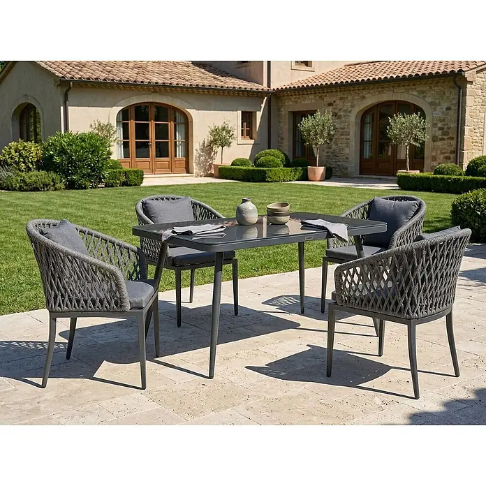 Esstisch LIPARI in Grau - (W) 80 x (H) 75 x - L