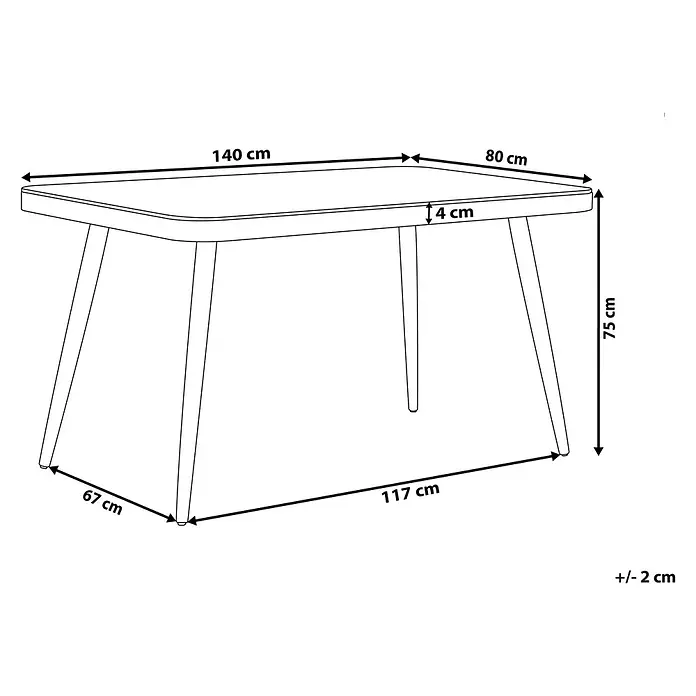 Esstisch LIPARI in Grau - (W) 80 x (H) 75 x - L