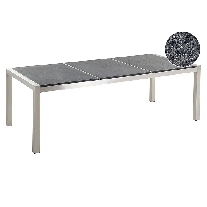 Esstisch GROSSETO in Grau/Schwarz/Silber - (W) 100 x (H) 74 x - L