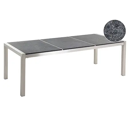 Esstisch GROSSETO in Grau/Schwarz/Silber - (W) 100 x (H) 74 x (L) 220 cm