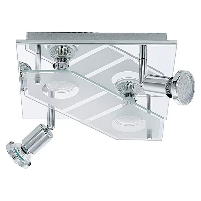Eglo LED-Deckenleuchte Cabo 1 - 12 W, Chrom, Warmweiß, 25 x 25 cm