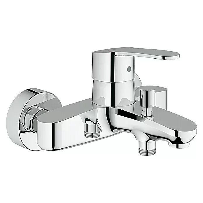 Grohe Eurostyle Cosmopolitan Grifo monomando de bañera - Profundidad del grifo: 173 mm, Cromo, Brillante - Grifo mezclador de bañera y ducha cromado de pared con monomando y desviador.