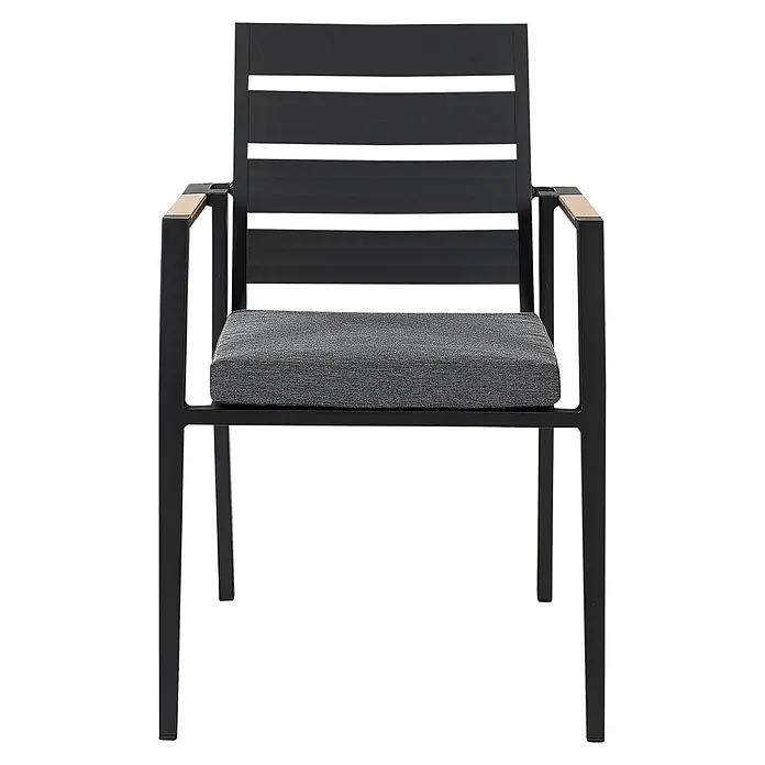9-tlg Gartentisch Set OLMETTO/TAVIANO in Schwarz/Grau/Braun - 