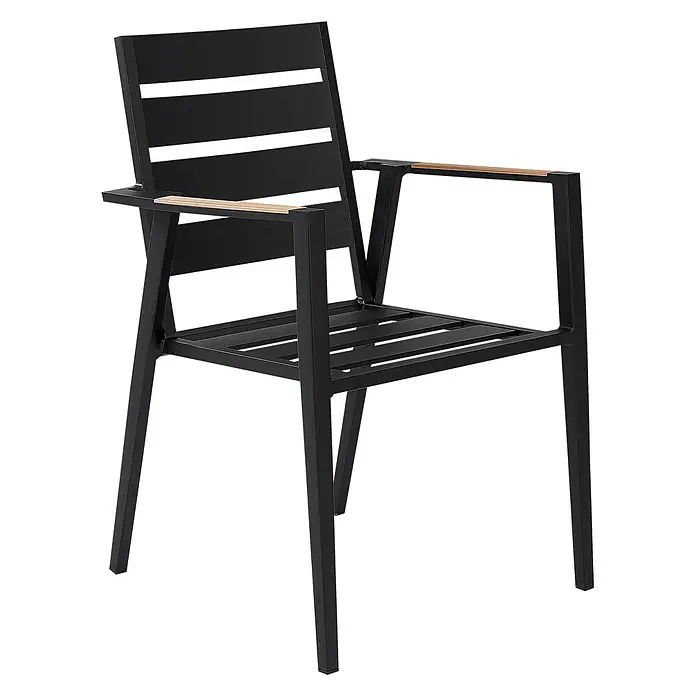 9-tlg Gartentisch Set OLMETTO/TAVIANO in Schwarz/Grau/Braun - 