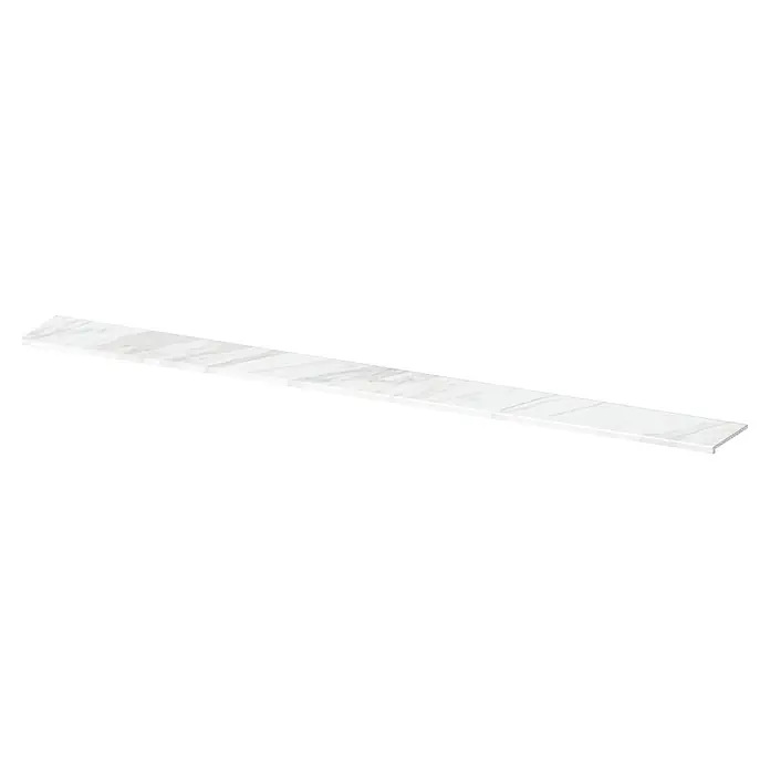 Krono Original Fensterbank Profil 200 - Weiß, Holz, Marmoroptik, L x B x H: 410 x 40 x 40 cm - Weißes Regalbrett mit Marmormuster.