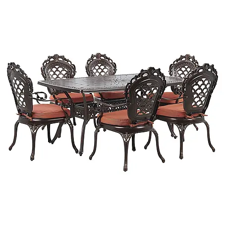 13-tlg Gartentisch Set LIZZANO in Braun/Orange
