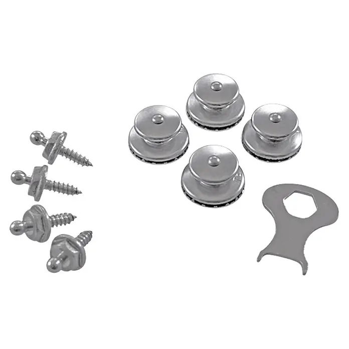 Marinetech Surtido de botones - Longitud rosca: 16 mm, 4,2 mm, Acero inoxidable - Kit de broches para lona de barco con tornillos y llave incluidos, ideal para asegurar la lona.