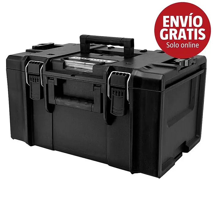 Toolson PRO-Case Caja para herramientas C - L x An x Al: 510 x 365 x 300 mm, ABS Pro, Capacidad de carga: 60 kg - Caja de herramientas negra de plástico con asa superior y dos cierres.