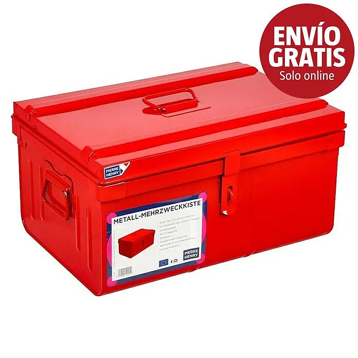 Caja de almacenaje y transporte - L x An x Al: 53 x 37 x 29 cm, Acero, Rojo - Imagen de campaña