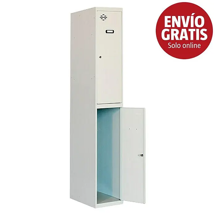Simonrack Simonlocker Taquilla Tandem Inicial Desmontada - L x An x Al: 30 x 50 x 180 cm, Número de puertas: 2 ud., Gris/Gris - Imagen de campaña