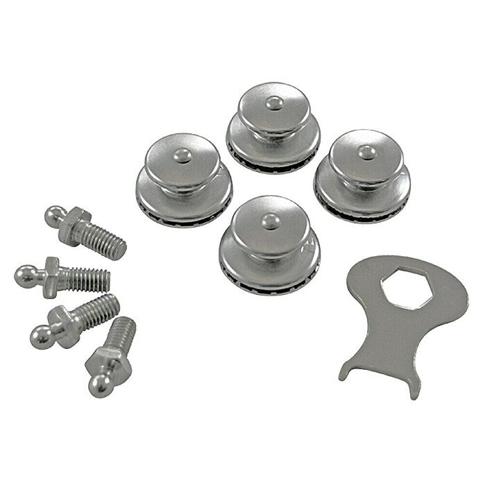 Loxx Set knoppen (Lengte schroefdraad: 10 mm, Metrische schroef, Roestvrij staal, A2)