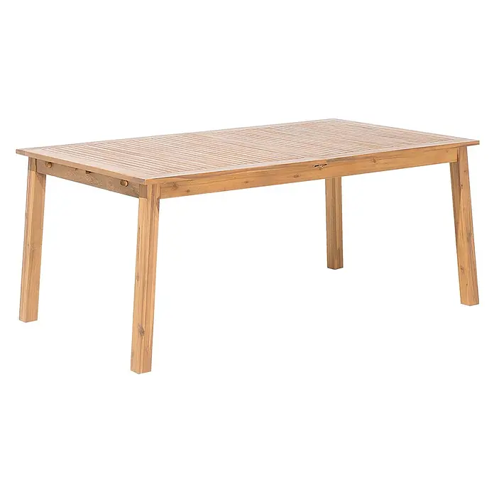 9-tlg Gartentisch Set CESANA in Braun/Grau -  - Rechteckiger Outdoor-Esstisch aus Holz mit Lattenrost in Naturholz.