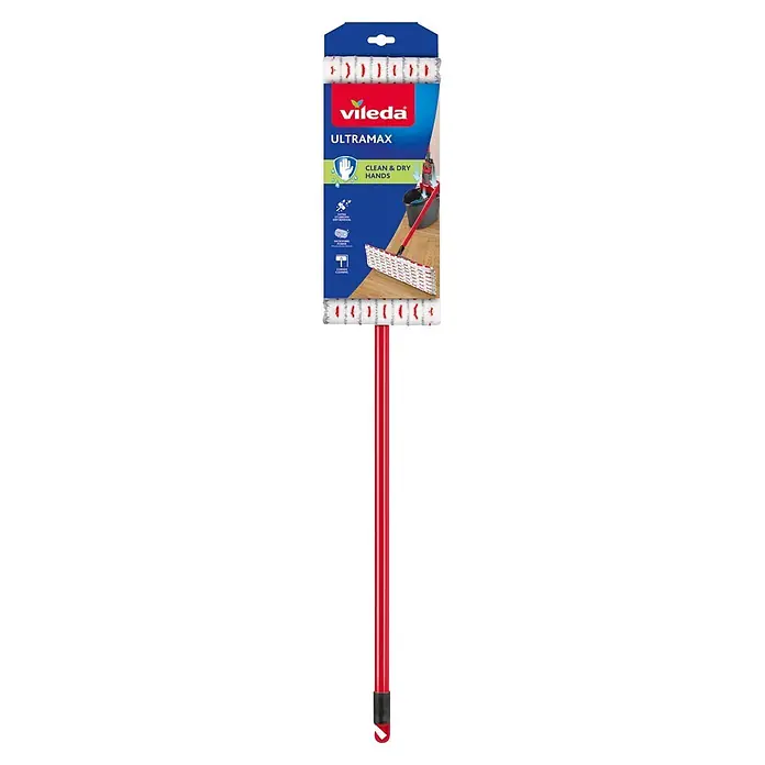Vileda Ultramax Mikrofaser-Wischmopp - L x B x H: 36 x 14 x 140 cm - Vorderansicht