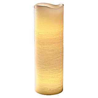 Flower Power Vela con LED MEDIA (Altura: 30 cm, Diámetro: 10 cm, Cera natural)