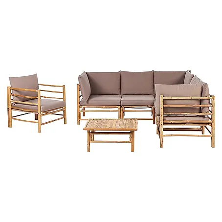 22-tlg Lounge Set CERRETO in Braun/Beige/Grau