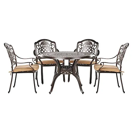 9-tlg Gartentisch Set SALENTO in Braun/Beige