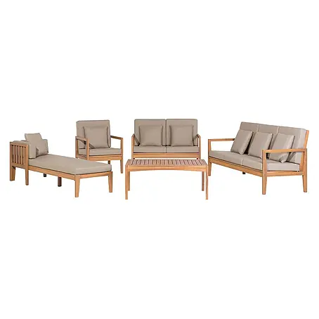 27-tlg Lounge Set PATAJA in Braun/Grau/Beige