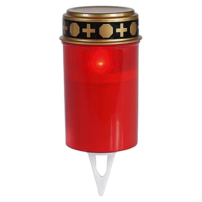 Flower Power LED-Grablampe Spina - Ø x H: 7 x 13 cm, Rot - Vorderansicht