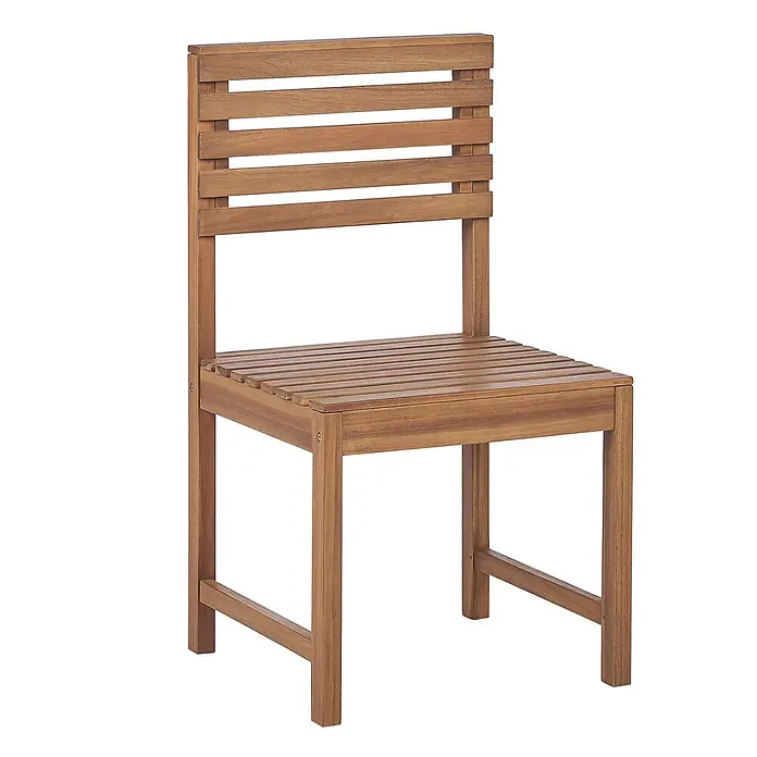 Gartenstuhl TREIA in Braun - (W) 50 x (H) 92 x - L - Brauner Lattenstuhl aus Holz mit Rückenlehne und Sitzfläche.