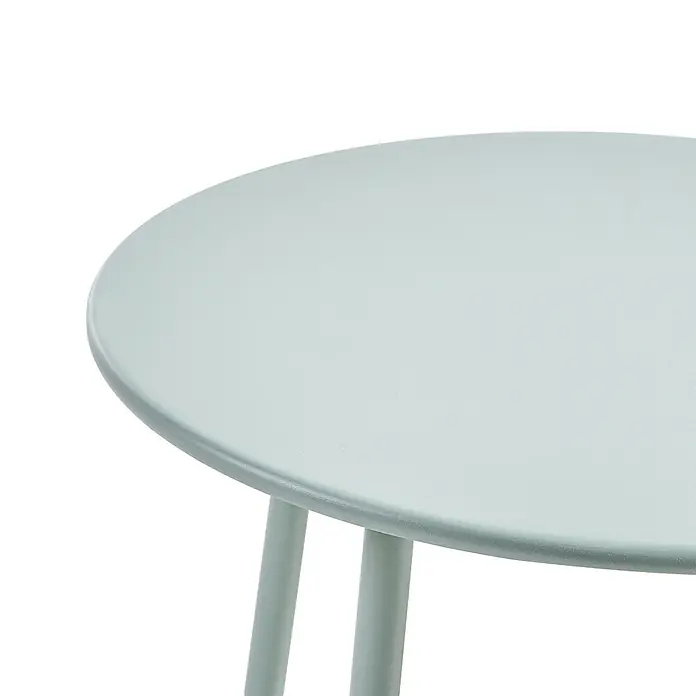 3-tlg Lounge Set PASTO in Grün/Beige -  - Hellgrüner runder Metall-Beistelltisch.
