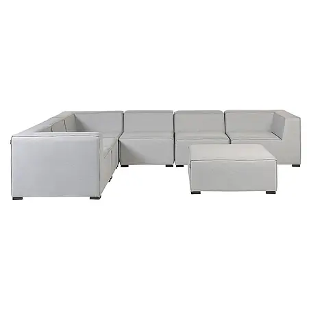 7-tlg Lounge Set AREZZO in Grau/Schwarz rechtsseitig
