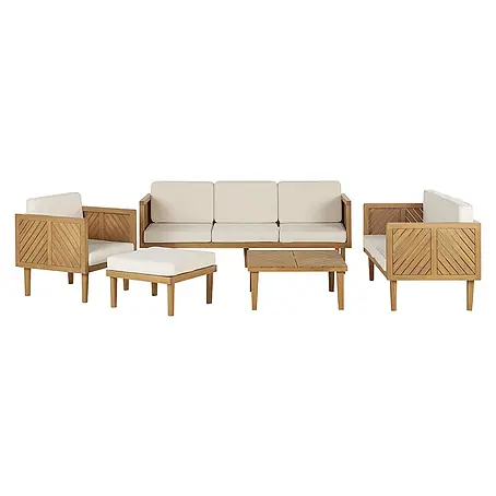 5-tlg Lounge Set BARATTI in Braun/Beige