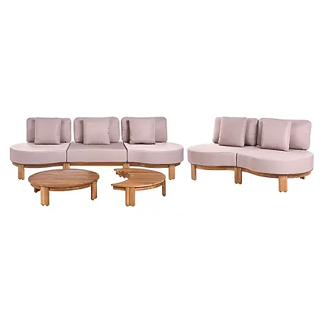 4-tlg Lounge Set ARZELLO in Braun/Beige