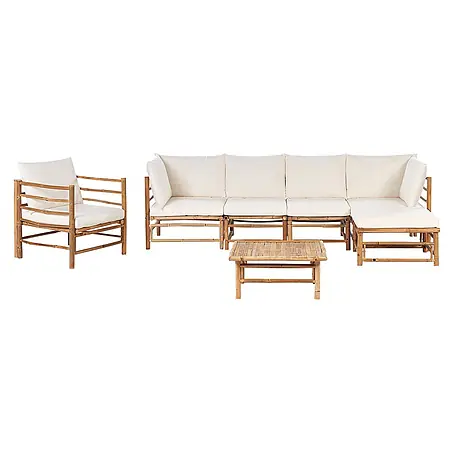 20-tlg Lounge Set CERRETO in Braun/Weiß linksseitig