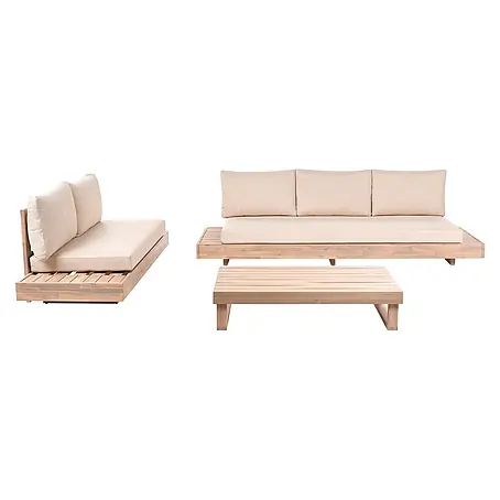 3-tlg Lounge Set MARETTIMO in Beige/Braun