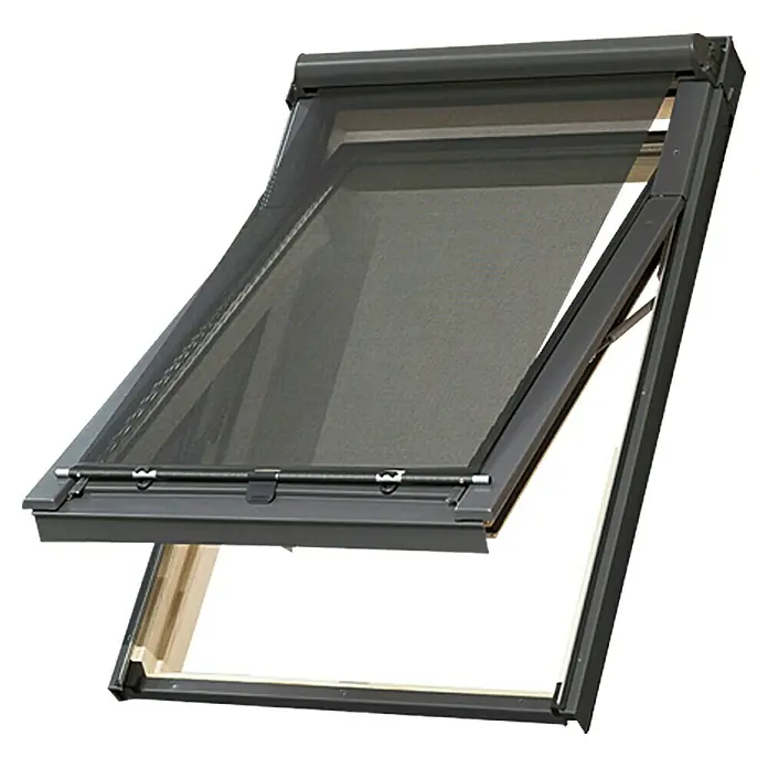 Toldo para ventana de techo - 78 cm - Una claraboya abierta con una persiana enrollable opaca integrada para una mejor protección solar y privacidad.