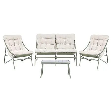 8-tlg Lounge Set MOLVENO in Grün/Beige
