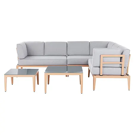 5-tlg Lounge Set RIMA in Grau/Braun linksseitig