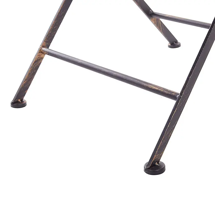 3-tlg Bistro Set BORMIO in Schwarz/Gold -  - Distressed schwarz-bronze Metallmöbelbeine mit schützenden schwarzen Füßen.