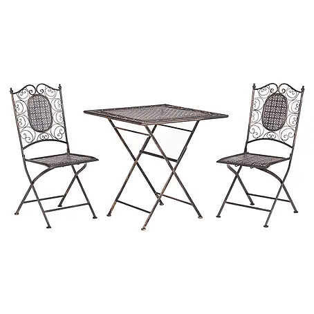 3-tlg Bistro Set BORMIO in Schwarz/Gold