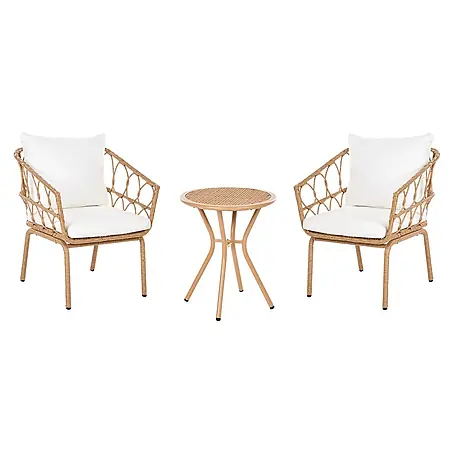 7-tlg Bistro Set FERLA in Braun/Weiß