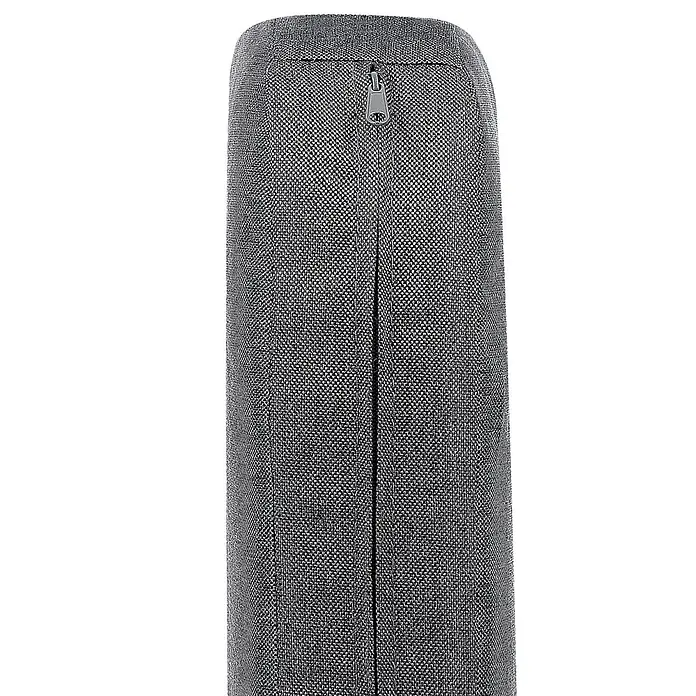 3-tlg Bistro Set GARGANO in Grau/Schwarz -  - Dunkelgraue, strukturierte Stoffhülle mit silbernem Reißverschluss an der Oberseite.
