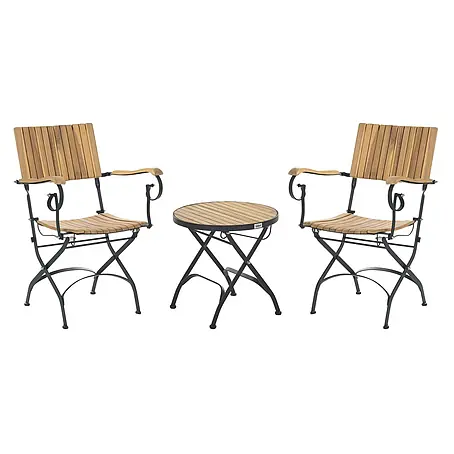 3-tlg Bistro Set LASCARI in Braun/Schwarz