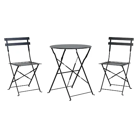 3-tlg Bistro Set FIORI in Schwarz