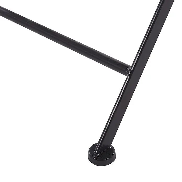 3-tlg Bistro Set CARIATI in Schwarz -  - Schwarzes Metallmöbelbein mit Querstrebe und Rundfuß.