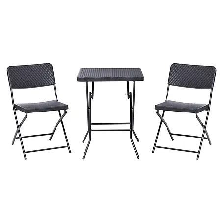 3-tlg Bistro Set TRAPPETO in Schwarz