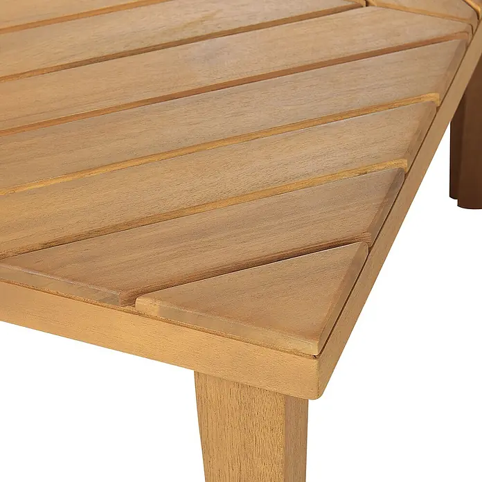 7-tlg Bistro Set BARATTI in Braun/Beige -  - Hellbrauner Gartentisch aus Holz mit abgewinkelter Lattenplatte und stabilen Beinen.