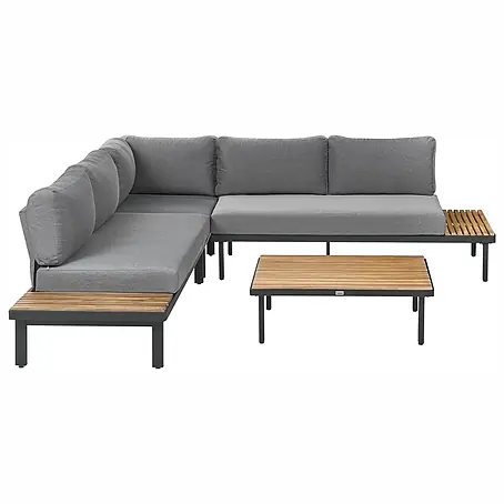 11-tlg Lounge Set FIVIZZANO in Grau/Braun
