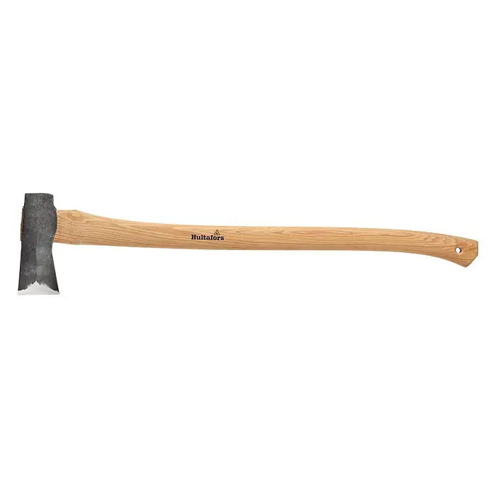 Hultafors KVILLINGE Spaltaxt -  - Eine Hultafors Axt mit hellem Holzgriff und dunklem Metallkopf, mit scharfer Schneide.