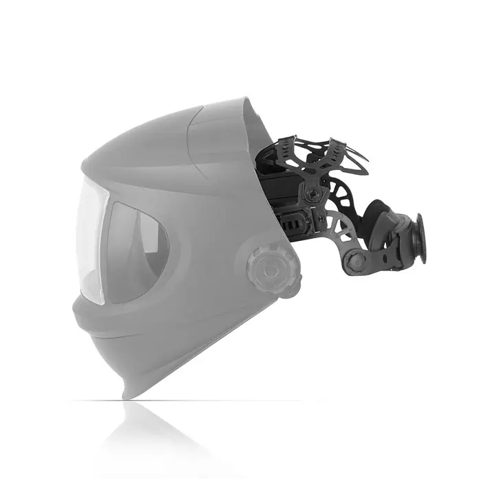 3er-Set Kopfband für Schweißhelme verstellbar 55-62 cm Schweißband -  - Grauer Kunststoff-Schweißhelm mit schwarzer verstellbarer Kopfhalterung.