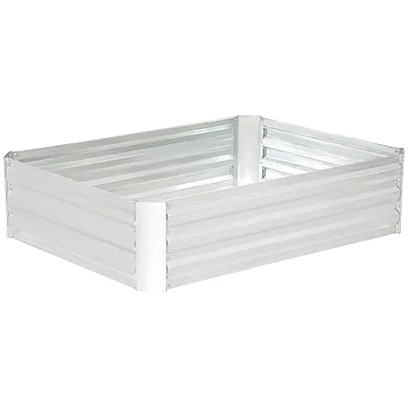 SONNENH Hochbeet 120 x 90 x 30 cm Silber aus Stahl