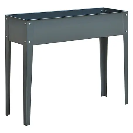 SONNENH Kräuterhochbeet 100 x 30 x 80 cm Dunkelgrau aus Metall