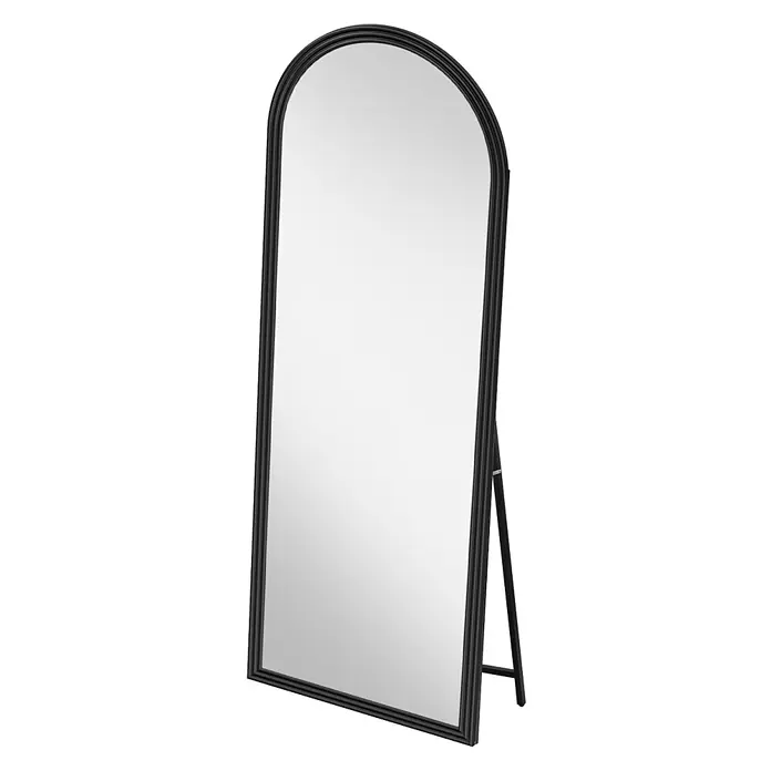 SONNENH Gewölbter Standspiegel, 160 x 50 cm, Schwarz -  - Schwarzer Bogen-Ganzkörperspiegel mit Standfuß.