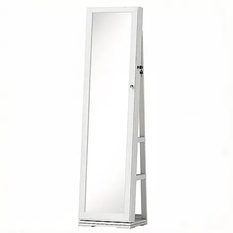 SONNENH Standspiegel, MDF und Glas, 38 x 38 cm, Weiß